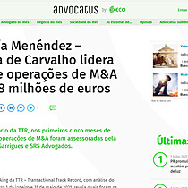 TTR. Ura Menndez  Proena de Carvalho lidera valor de operaes de M&A com 488 milhes de euros